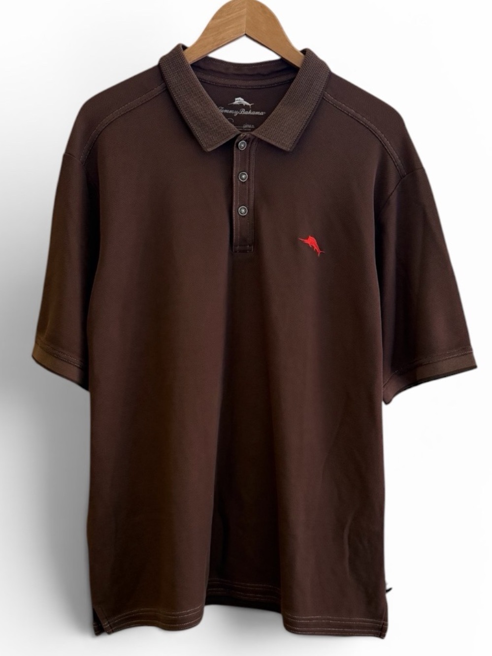 Tommy Bahama Brown Supima Cotton Islandzone Polo Like New Mens size XL
